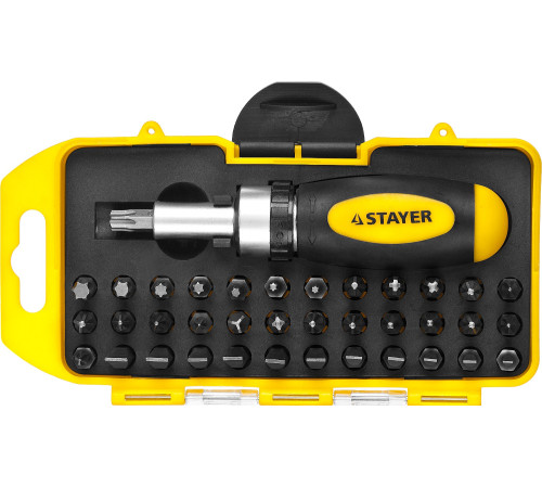STAYER Compact-38, 38 предм., реверсивная отвертка с насадками (2557-H38) купить  в Сочи