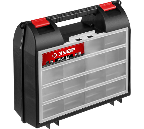 ЗУБР ЭЛОР-14, 360 х 323 х 145 мм, (14″), пластиковый ящик для инструментов, Профессионал (38035-14) купить  в Сочи