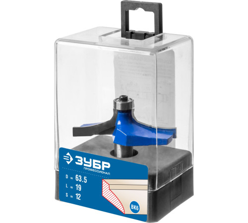 ЗУБР 63.5 x 19 мм, радиус 0 мм, фреза фигирейная №3, Профессионал (28762-63.5) купить  в Сочи