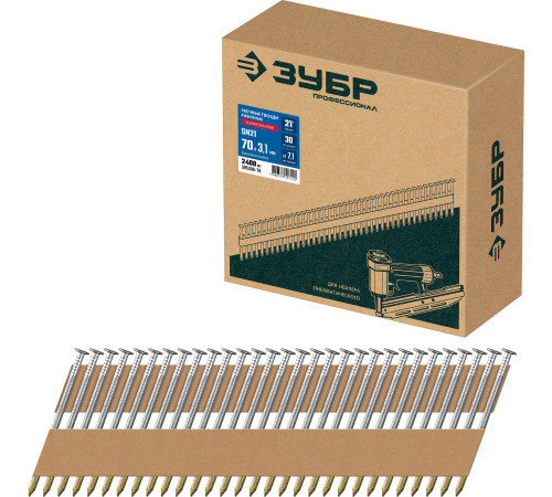 ЗУБР SN21 70 х 3.1 мм, реечные гвозди рифленые оцинкованные, 2400 шт (305396-70) купить  в Сочи