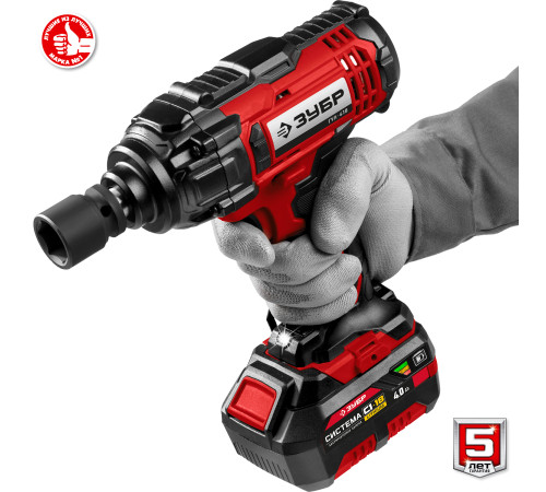 ЗУБР С1-18, 18 В, 400 Н·м, 1 АКБ (4 А·ч), гайковерт ударный, кейс (ГУЛ-410-41) купить  в Сочи