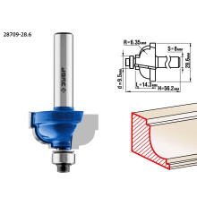 ЗУБР 28.6 x 16 мм, радиус 6.3 мм, фреза кромочная калевочная №7, Профессионал (28709-28.6)