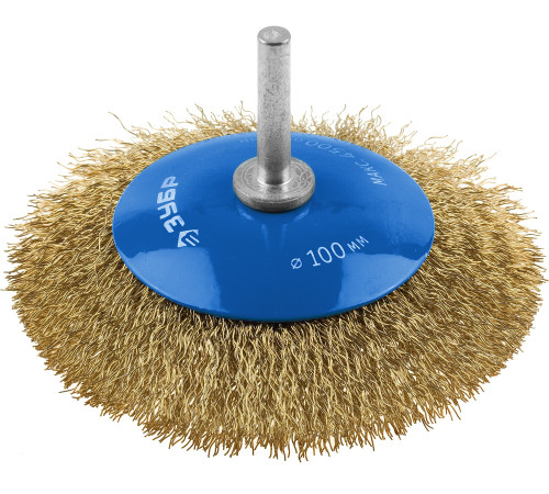 ЗУБР 100 мм, витая латунированная, стальная 0.3 мм, коническая щетка для дрели, Профессионал (35233-100) купить  в Сочи