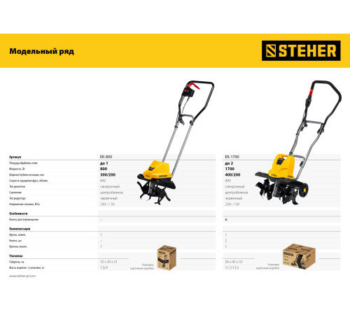 STEHER 800 Вт, электрический культиватор (EK-800) купить  в Сочи