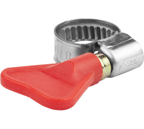 ЗУБР Бабочка, 8 - 14 мм, накатная лента 9 мм, 2 шт, нержавеющий хомут, Профессионал (37835-08-14) купить  в Сочи