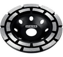 STAYER Double, d 125 мм, двухрядная алмазная шлифовальная чашка (33381-125)