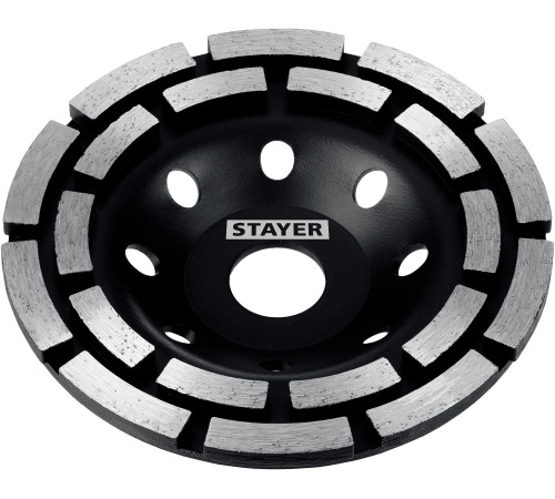 STAYER Double, d 125 мм, двухрядная алмазная шлифовальная чашка (33381-125) купить  в Сочи