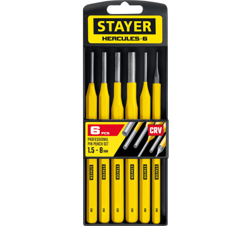 STAYER Hercules, 6 предметов, набор выколоток в пластиковом держателе, Professional (21077-H6) купить  в Сочи