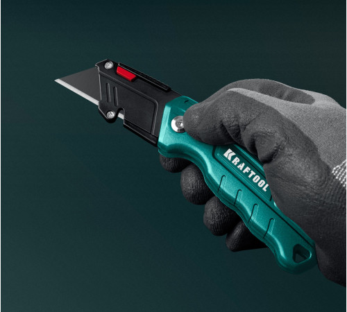 KRAFTOOL Helfer, компактный складной нож с трапециевидным лезвием, тип А24 (09242) купить  в Сочи