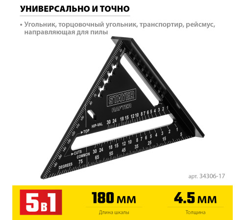 STAYER 170 мм, 5-в-1, универсальный кровельный угольник, Professional (34306-17) купить в Сочи STAYER 170 мм, 5-в-1, универсальный кровельный угольник, Professional (34306-17) купить в Сочи