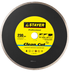 STAYER Clean Cut, 230 мм, (22.2 мм, 5 х 2.4 мм), сплошной алмазный диск, Professional (3664-230)