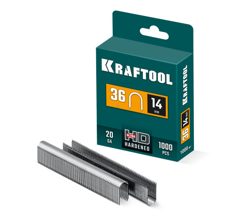 KRAFTOOL тип 36 (L) 14 мм, 1000 мм, калибр 20GA, скобы кабельные для степлера (31636-14) купить в Сочи KRAFTOOL тип 36 (L) 14 мм, 1000 мм, калибр 20GA, скобы кабельные для степлера (31636-14) купить в Сочи