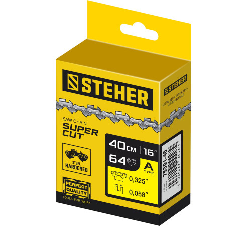 STEHER type A, шаг 0.325″, паз 1.5 мм, 64 звена, цепь для бензопил (75301-40) купить в Сочи STEHER type A, шаг 0.325″, паз 1.5 мм, 64 звена, цепь для бензопил (75301-40) купить в Сочи