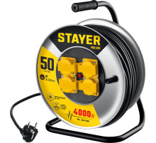 STAYER PRO-325, КГ, 3 х 2.5 мм2, 50 м, 4000 Вт, IP44, силовой удлинитель на стальной катушке (55076-50)
