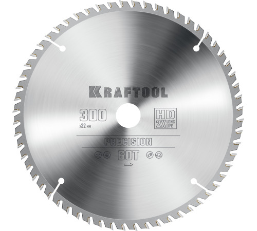 KRAFTOOL Precision, 300 х 32 мм, 60Т, пильный диск по дереву (36952-300-32) купить  в Сочи