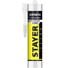 STAYER SUPER FIX, 280 мл, белый, суперсильный монтажный клей, Professional (41323)
