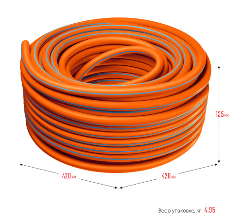 GRINDA FLEX 3, 1/2″, 50 м, 25 атм, из термоэластопласта, трёхслойный, армированный, гибкий, поливочный шланг, PROLine (429008-1/2-50) купить  в Сочи