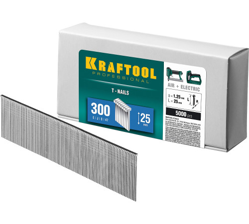 KRAFTOOL тип 18GA (47/300/F) 25 мм, 5000 шт, гвозди для нейлера (31785-25) купить  в Сочи