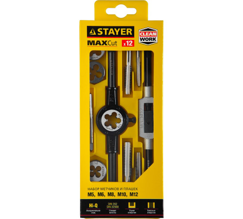 STAYER MaXCut, 12 предмета, набор метчиков и плашек (28012-H12) купить в Сочи STAYER MaXCut, 12 предмета, набор метчиков и плашек (28012-H12) купить в Сочи