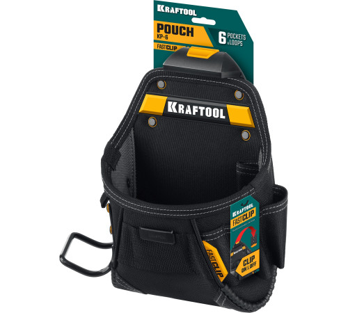 KRAFTOOL KP-6 с быстросъёмным креплением FastClip, 6 карманов и петель, 240 х 250 мм, поясная сумка (38775) купить в Сочи KRAFTOOL KP-6 с быстросъёмным креплением FastClip, 6 карманов и петель, 240 х 250 мм, поясная сумка (38775) купить в Сочи