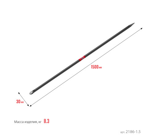 ЗУБР 1500 мм, d 30 мм, строительный лом (2186-1.5) купить  в Сочи