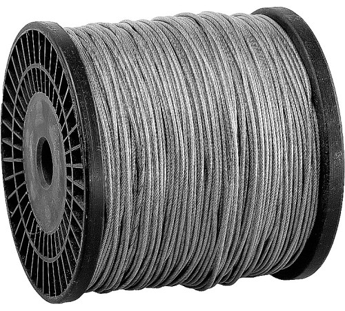 ЗУБР DIN 3055, свивка 6 x 7 + FC, 5 (6) мм, L 150 м, стальной трос в оплетке ПВХ, Профессионал (4-304120-05-06) купить  в Сочи