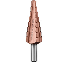 ЗУБР Кобальт, 6-20 мм, 8 ступеней, сталь Р6М5, кобальтовое покрытие, ступенчатое сверло, Профессионал (29672-6-20-8)