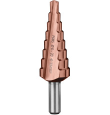 ЗУБР Кобальт, 6-20 мм, 8 ступеней, сталь Р6М5, кобальтовое покрытие, ступенчатое сверло, Профессионал (29672-6-20-8)