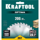KRAFTOOL Optima, 200 х 30 мм, 36Т, пильный диск по дереву (36951-200-30) купить в Сочи