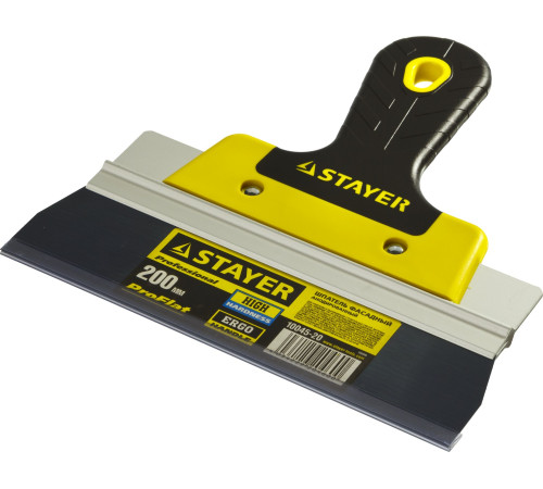 STAYER PROFlat, 200 мм, усиленная алюминиевая направляющая, двухкомпонентная ручка, анодированный, фасадный шпатель, Professional (10045-20) купить в Сочи STAYER PROFlat, 200 мм, усиленная алюминиевая направляющая, двухкомпонентная ручка, анодированный, фасадный шпатель, Professional (10045-20) купить в Сочи