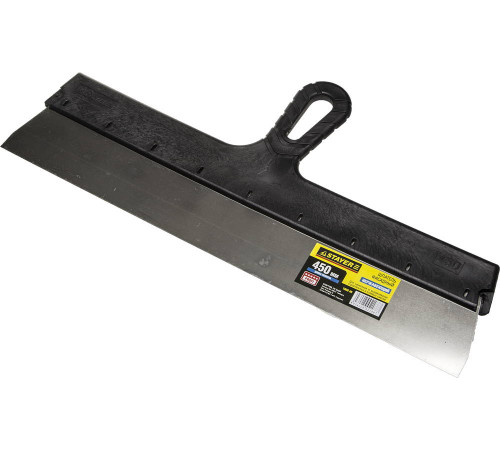 STAYER PROFlat, 450 мм, пластиковая ручка, нержавеющий фасадный шпатель, Professional (1008-45) купить в Сочи STAYER PROFlat, 450 мм, пластиковая ручка, нержавеющий фасадный шпатель, Professional (1008-45) купить в Сочи