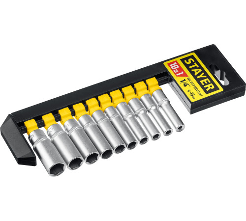 STAYER RSS 10SD, 10 предм., (1/4″), набор торцовых головок (27759-H10) купить в Сочи STAYER RSS 10SD, 10 предм., (1/4″), набор торцовых головок (27759-H10) купить в Сочи