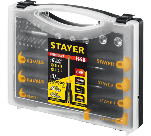STAYER ProTech, 32 предм., набор отверток с насадками, Professional (25134-H18) купить в Сочи STAYER ProTech, 32 предм., набор отверток с насадками, Professional (25134-H18) купить в Сочи