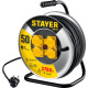STAYER PRO-315, КГ, 3 x 1.5 мм2, 50 м, 3700 Вт, IP44, силовой удлинитель на стальной катушке (55077-50) купить  в Сочи