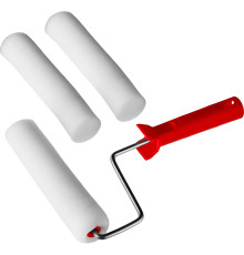 MIRAX ПОРОЛОН, 40 х 180 мм, бюгель 6 мм, 3 шубки + ручка, для водорастворимых ЛКМ, малярный валик в наборе (0364-18)