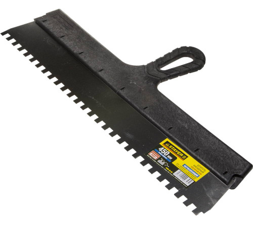 STAYER PROFlat, 450 мм, зуб 8 х 8 мм, пластиковая ручка, зубчатый, нержавеющий фасадный шпатель, Professional (1009-45-08) купить  в Сочи