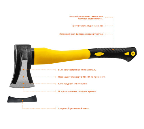 STAYER FIBERGLASS, 1000/1500 г, 380 мм, кованый топор-колун, Professional (20623-10) купить  в Сочи