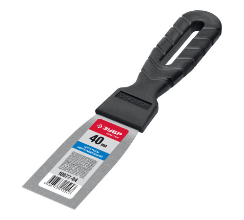 ЗУБР 40 мм, пластиковая ручка, нержавеющий шпатель (10077-04) купить  в Сочи