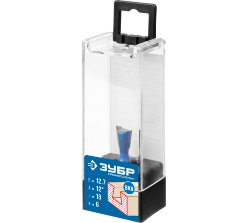 ЗУБР 12.7 x 13 мм, угол 12°, фреза пазовая фасонная ″Ласточкин Хвост″, Профессионал (28748-12.7) купить  в Сочи