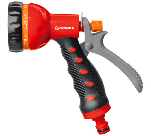 GRINDA T-7, 7 режимов, курок сзади, пластиковый с TPR, поливочный пистолет (8-427185) купить  в Сочи