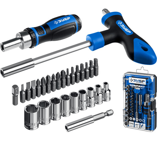 ЗУБР Компакт-Т29, 29 предм., реверсивная отвёртка с насадками, Профессионал (25168-H29) купить  в Сочи