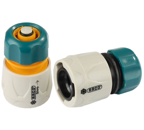 RACO ORIGINAL, 1/2″ + 1/2″ с автостопом, из ABS пластика, быстросъемный соединитель, для шланга, набор (4250-55265B) купить в Сочи RACO ORIGINAL, 1/2″ + 1/2″ с автостопом, из ABS пластика, быстросъемный соединитель, для шланга, набор (4250-55265B) купить в Сочи