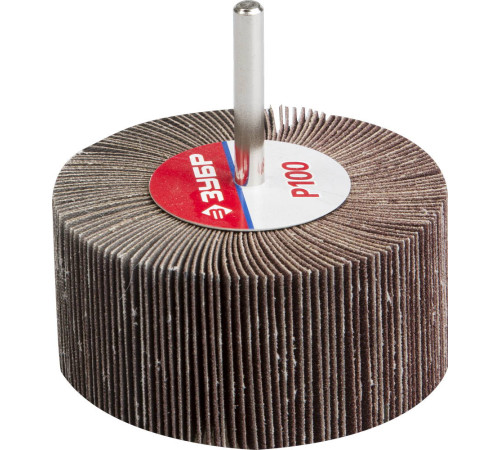 ЗУБР d 80 x 40 мм, P100, на шпильке d 6 мм, круг шлифовальный лепестковый (36604-100) купить  в Сочи