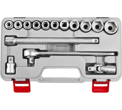 НИЗ Шоферский инструмент №2Д, 15 предм., 1/2″, в пластиковом кейсе, набор торцовых головок (2761-20) купить  в Сочи