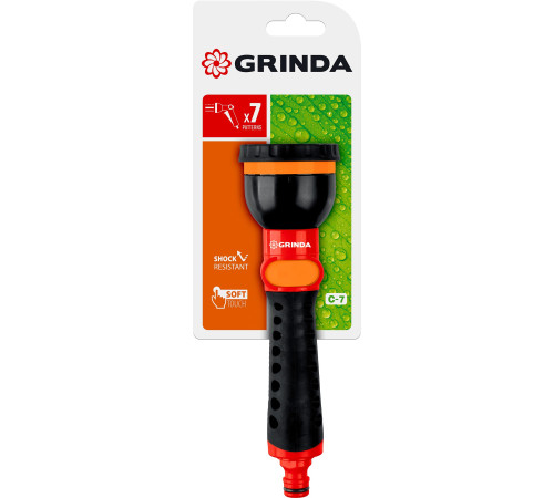 GRINDA C-7, 7 режимов, пластиковый с TPR, поливочный наконечник (8-427253) купить  в Сочи