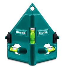 KRAFTOOL POST-LEVEL, 3 глазка, магнитный угловой уровень (34788)