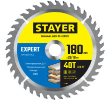 STAYER Expert, 180 x 20/16 мм, 40T, точный рез, пильный диск по дереву (3682-180-20-40)