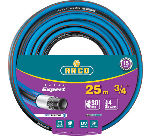 RACO EXPERT, 3/4″, 25 м, 30 атм, четырёхслойный, армированный, поливочный шланг (40302-3/4-25) купить  в Сочи RACO EXPERT, 3/4″, 25 м, 30 атм, четырёхслойный, армированный, поливочный шланг (40302-3/4-25) купить  в Сочи