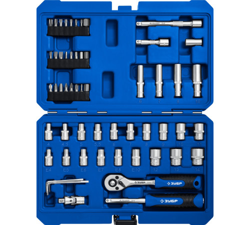 ЗУБР А-57, 57 предм., (1/4″), универсальный набор инструмента, Профессионал (27671-H57) купить  в Сочи