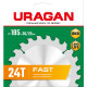 URAGAN Fast, 185 x 30/20 мм, 24Т, пильный диск по дереву (36800-185-30-24) купить в Сочи